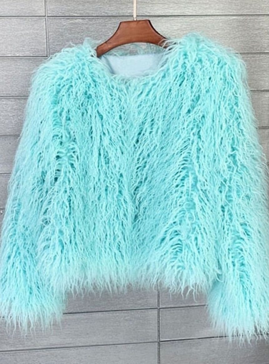 Cappotto in pelliccia sintetica donna voluminoso a colori 14