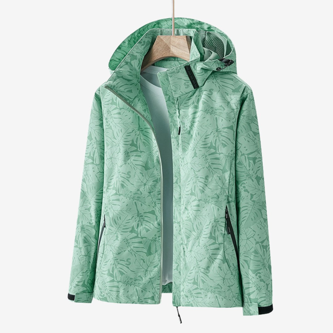 Giacca antipioggia donna con cappuccio a coulisse e zip 7