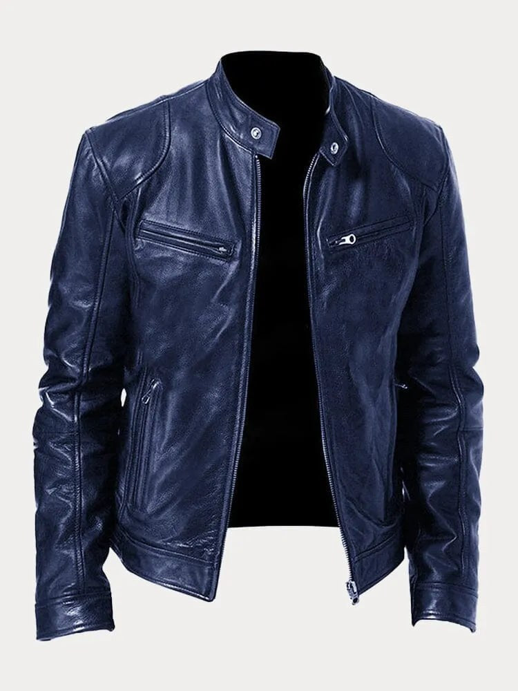 Giubbotto biker uomo con fodera imbottita e polsini 10