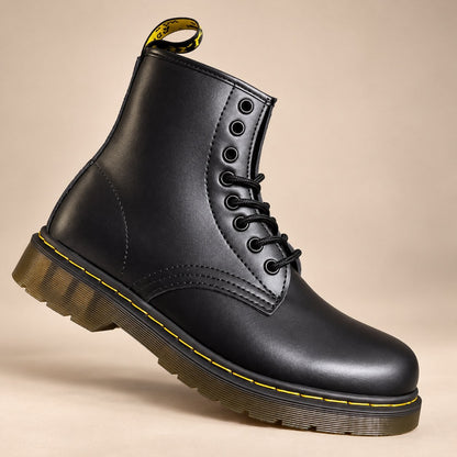 Anfibi unisex in vera pelle con lacci donna 4
