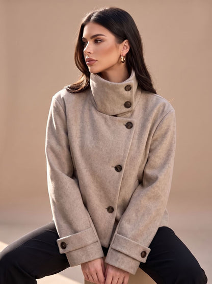 Cappotto corto effetto lana donna 2