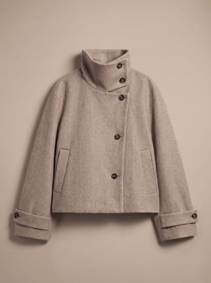 Cappotto corto effetto lana donna 3