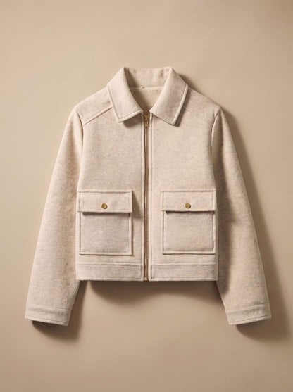 Cappotto corto effetto lana donna 4