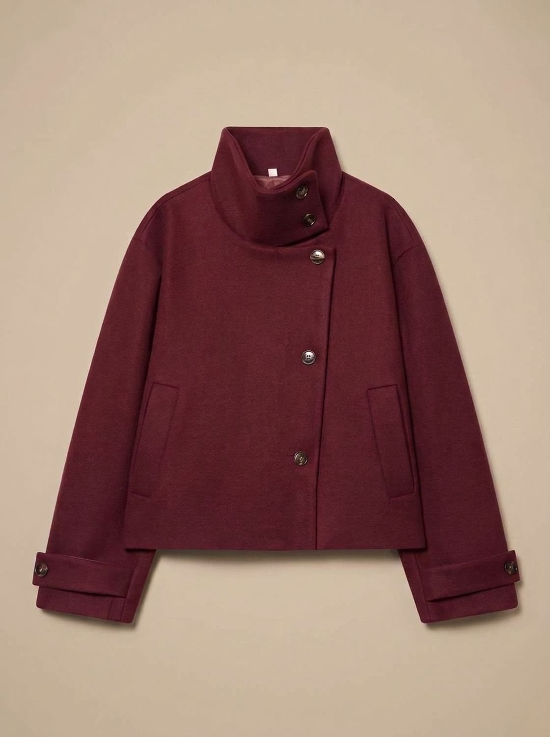 Cappotto corto effetto lana donna 5