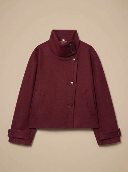 Cappotto corto effetto lana donna 5