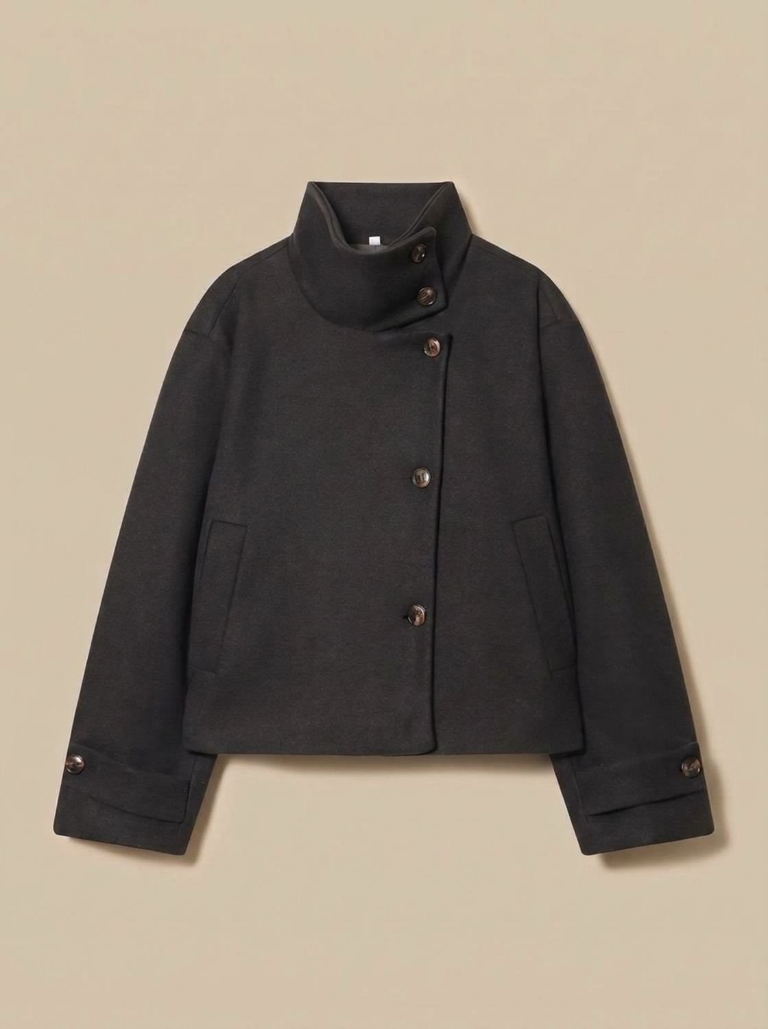 Cappotto corto effetto lana donna 6