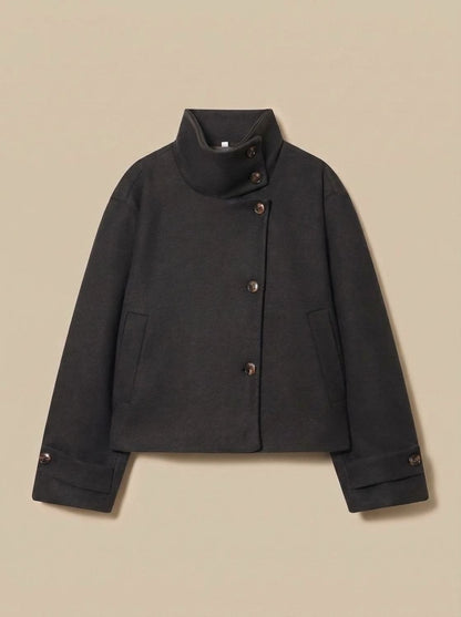 Cappotto corto effetto lana donna 6