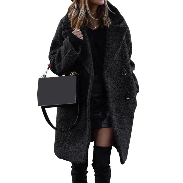 Cappotto donna elegante a media lunghezza invernale 2