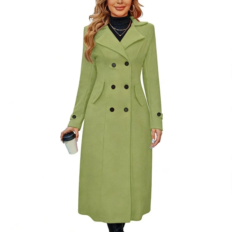 Cappotto doppiopetto effetto lana donna 7