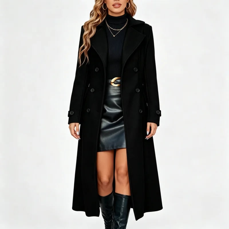 Cappotto doppiopetto effetto lana donna 6