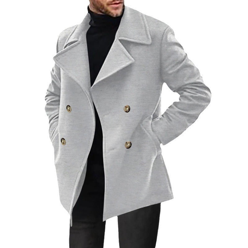 Cappotto doppiopetto uomo con revers ampio e tasche a patta 2