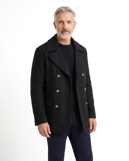 Cappotto doppiopetto uomo con revers ampio e tasche a patta 1
