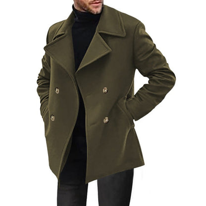 Cappotto doppiopetto uomo con revers ampio e tasche a patta 4