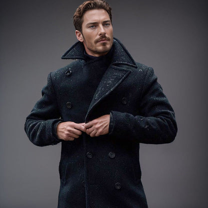 Cappotto doppiopetto uomo invernale con revers classici 2