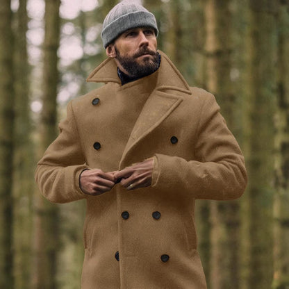 Cappotto doppiopetto uomo invernale con revers classici 4