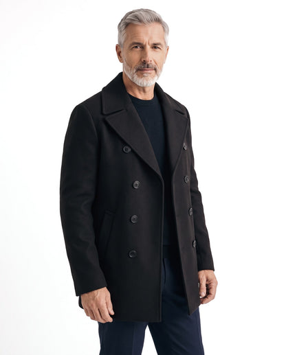 Cappotto doppiopetto uomo invernale con revers classici 1