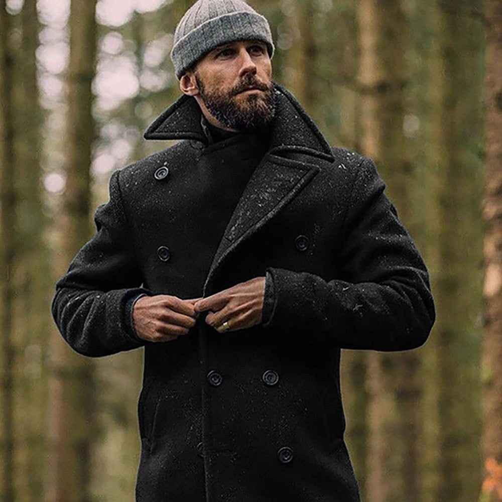 Cappotto doppiopetto uomo invernale con revers classici 3