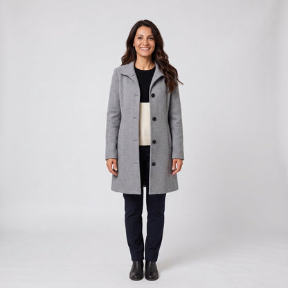 Cappotto donna in misto lana con colletto a revers 1