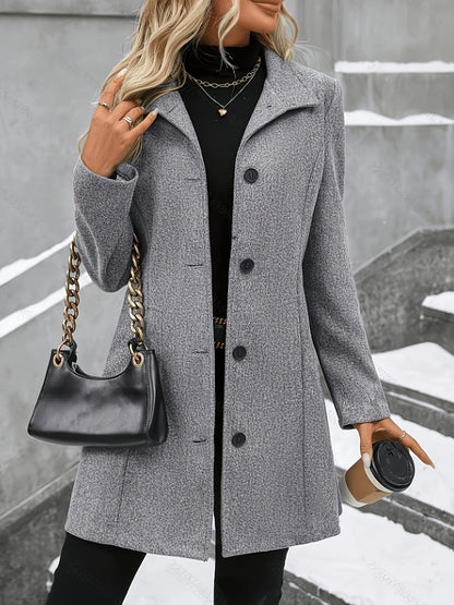 Cappotto donna in misto lana con colletto a revers 1