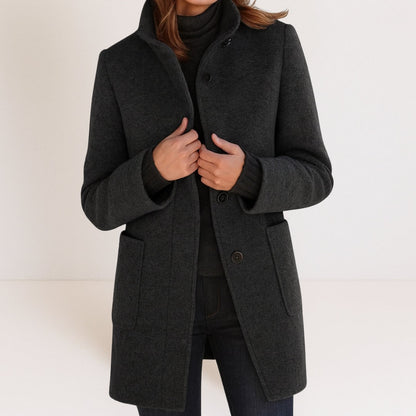 Cappotto elegante effetto lana donna 4