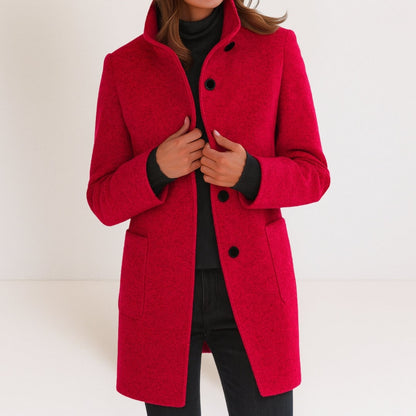 Cappotto elegante effetto lana donna 7