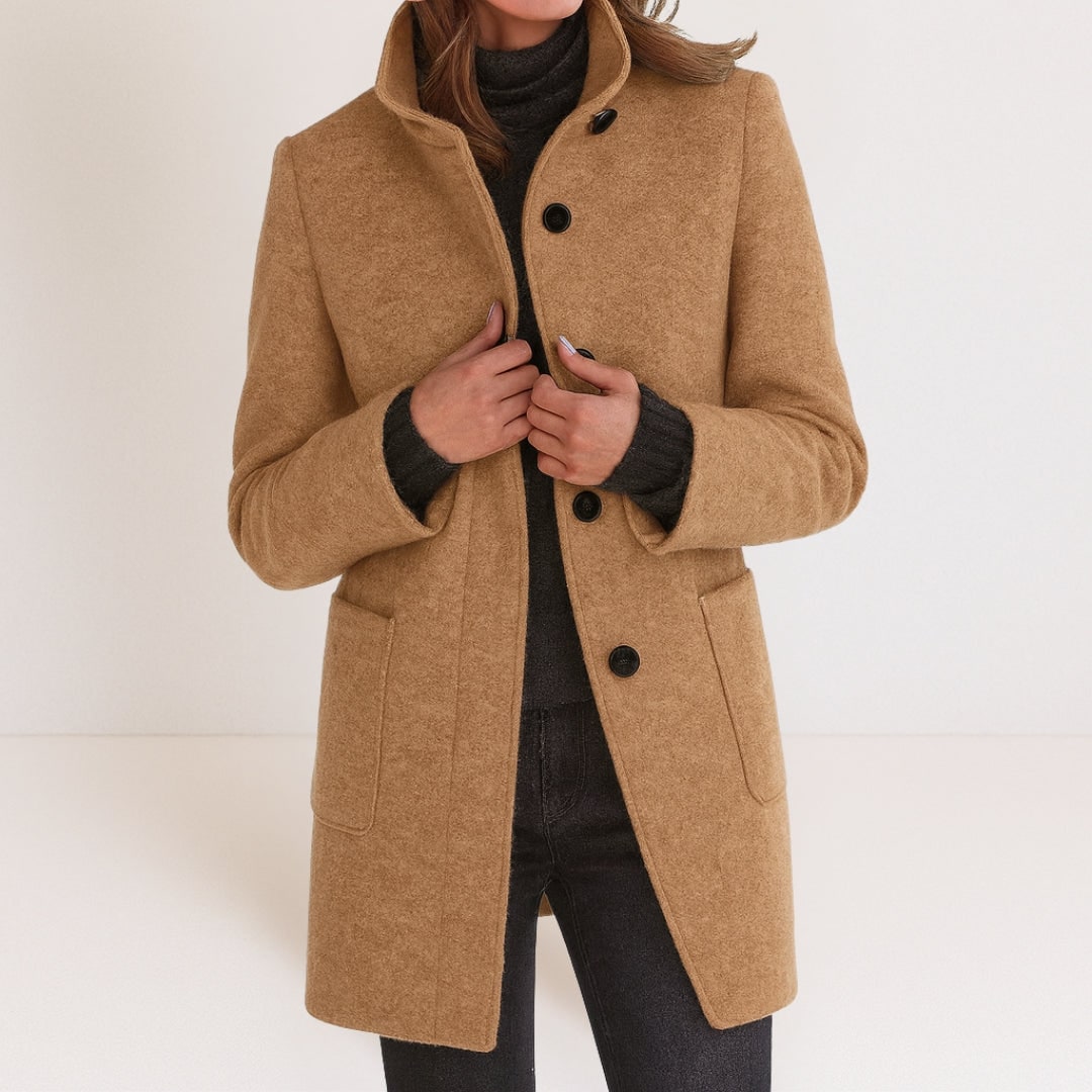 Cappotto elegante effetto lana donna 8