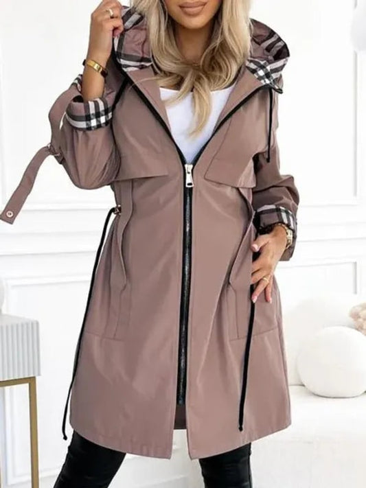 Cappotto impermeabile antivento donna con cappuccio