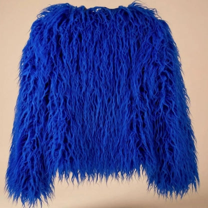 Cappotto in pelliccia sintetica donna voluminoso a colori 8