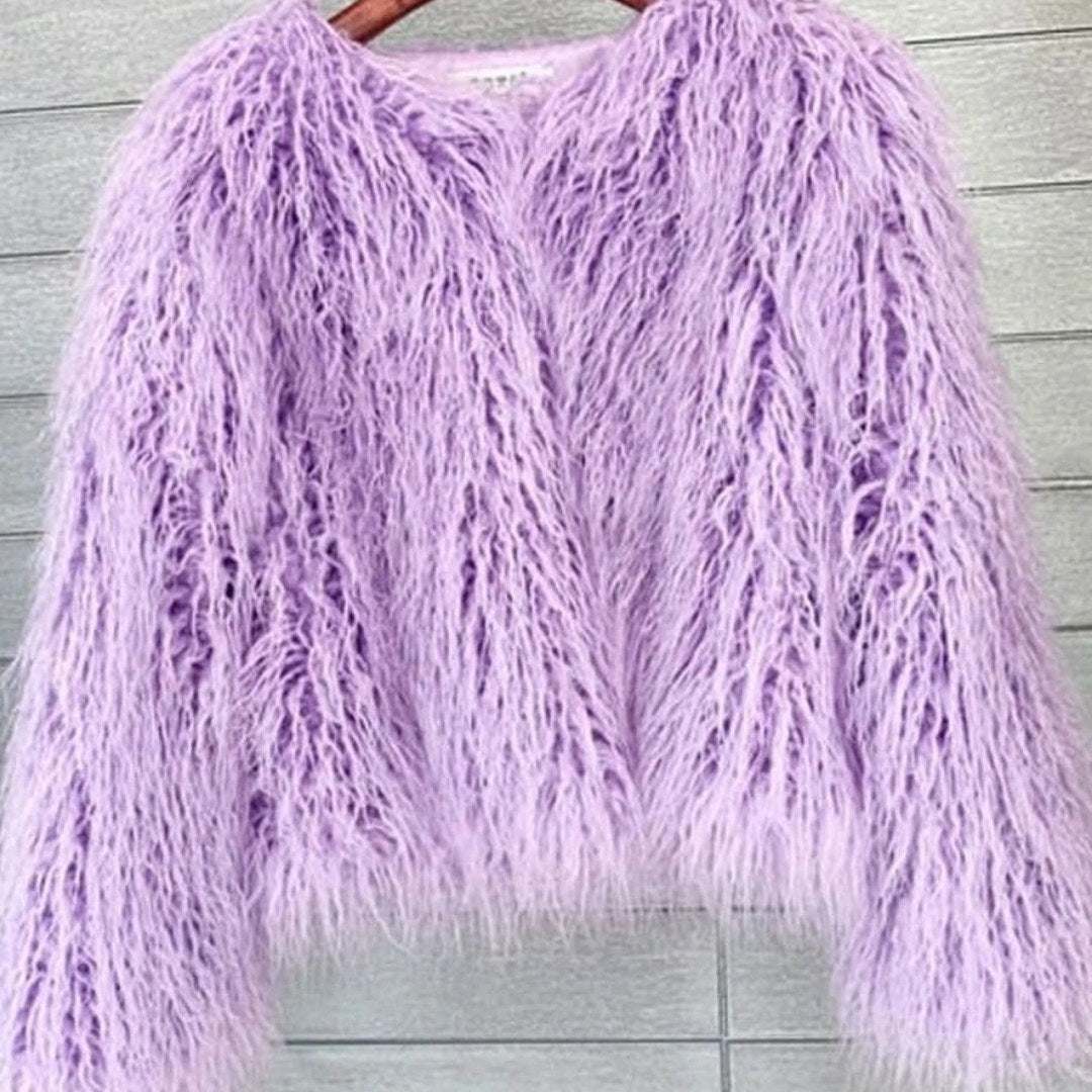 Cappotto in pelliccia sintetica donna voluminoso a colori 7