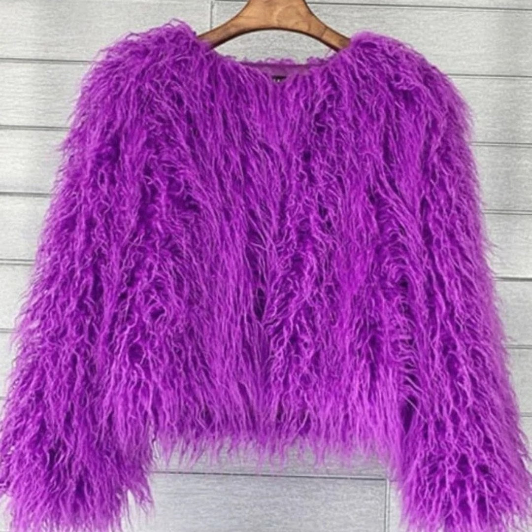 Cappotto in pelliccia sintetica donna voluminoso a colori 10