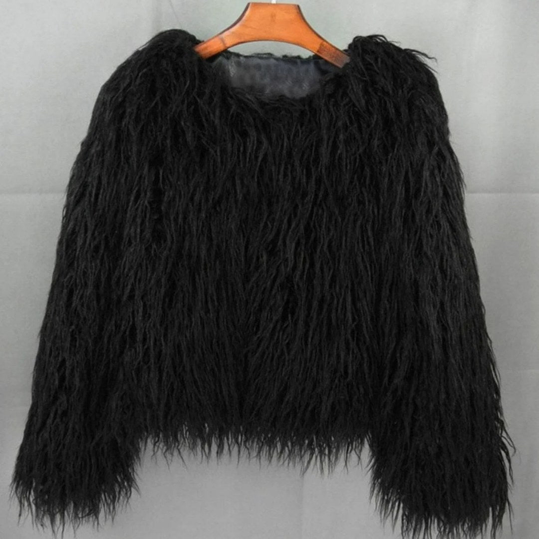 Cappotto in pelliccia sintetica donna voluminoso a colori 6