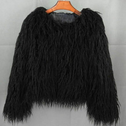 Cappotto in pelliccia sintetica donna voluminoso a colori 6