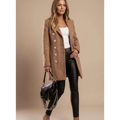 Cappotto invernale donna con bottoni e colletto classico 6