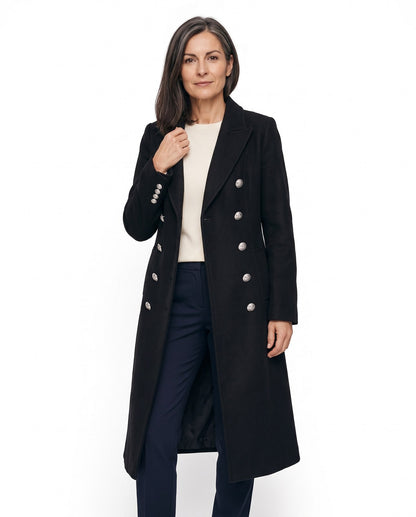 Cappotto invernale donna con bottoni e colletto classico 1