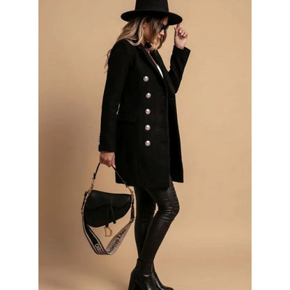 Cappotto invernale donna con bottoni e colletto classico 2