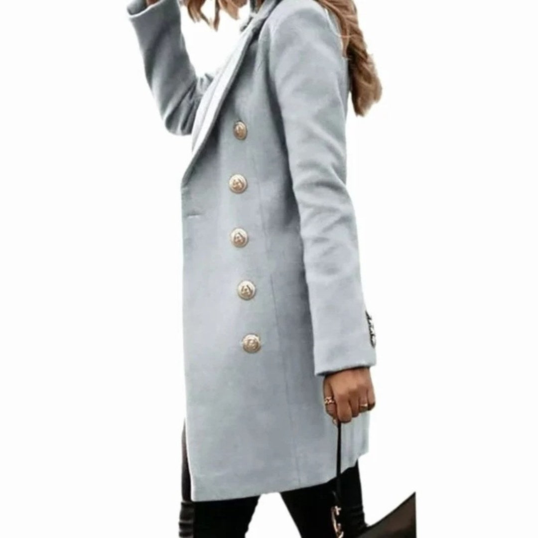 Cappotto invernale donna con bottoni e colletto classico 5