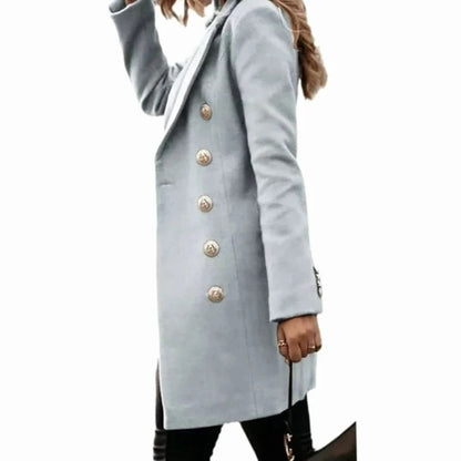Cappotto invernale donna con bottoni e colletto classico 5