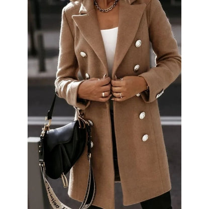Cappotto invernale donna con bottoni e colletto classico 7