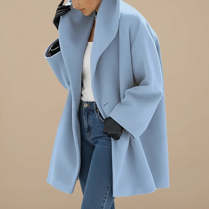 Cappotto invernale midi a trapezio oversize donna 2