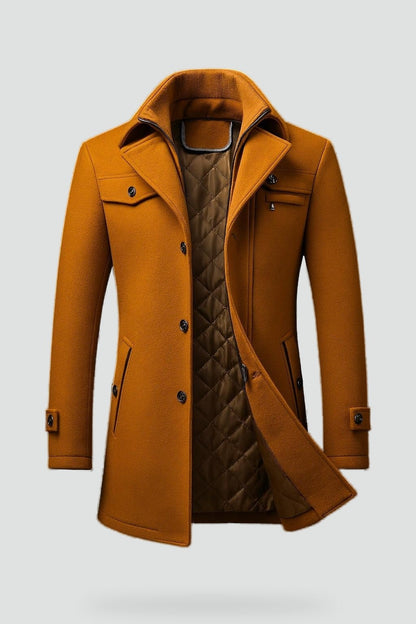 Cappotto invernale uomo elegante con collo strutturato 6