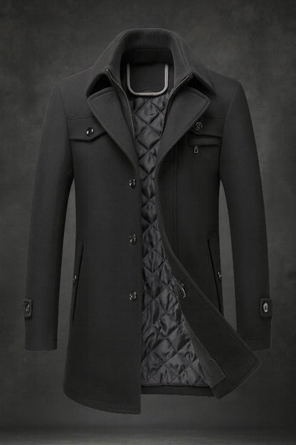 Cappotto invernale uomo elegante con collo strutturato 8