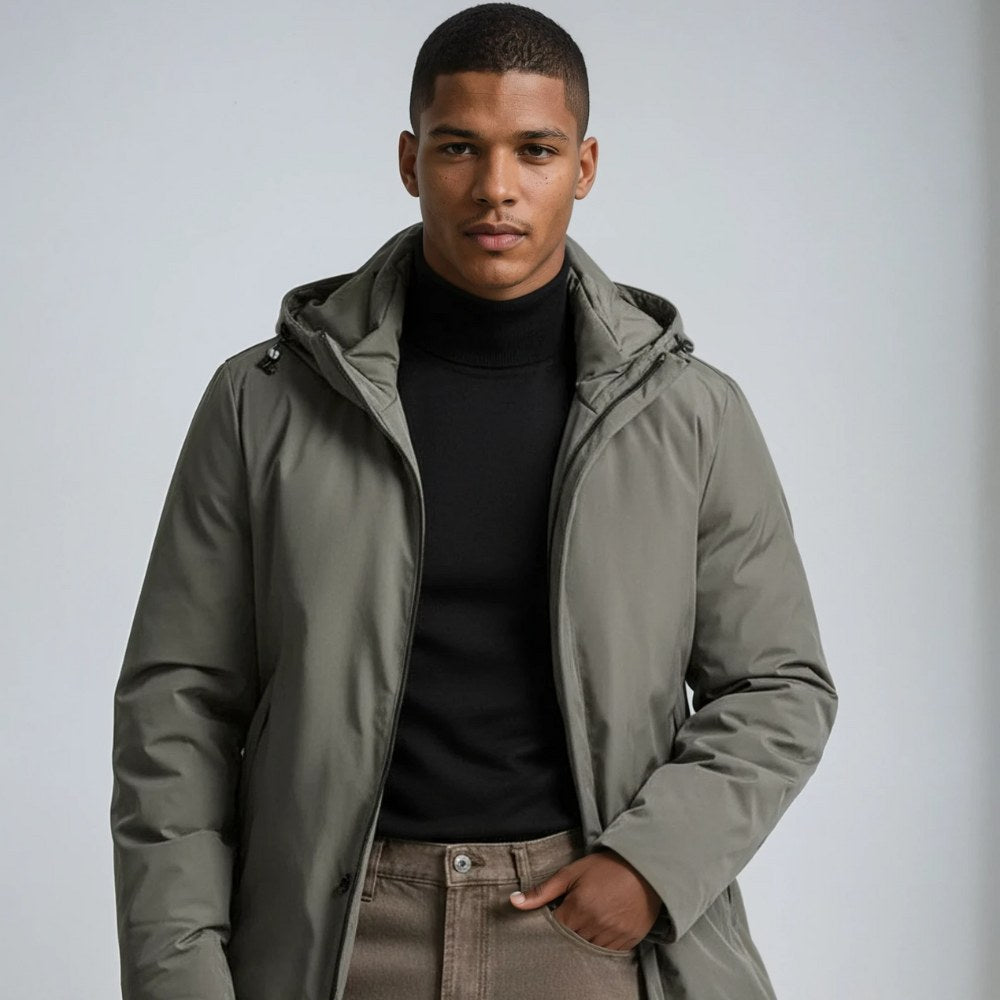 Cappotto invernale uomo impermeabile con collo alto 3