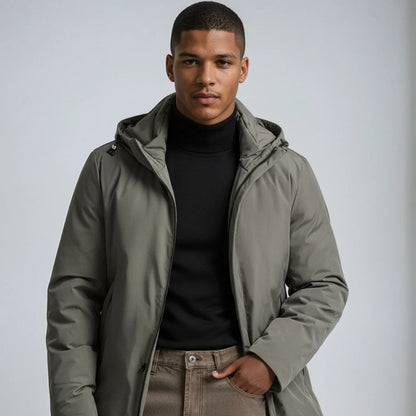 Cappotto invernale uomo impermeabile con collo alto 3
