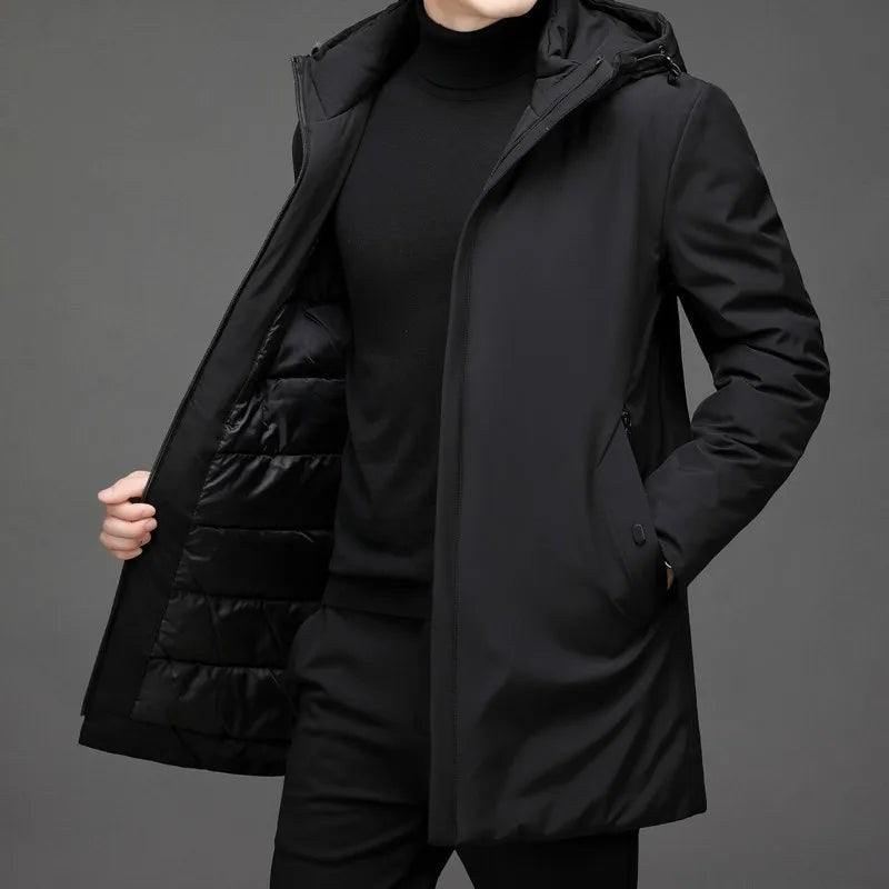 Cappotto invernale uomo impermeabile con collo alto 5