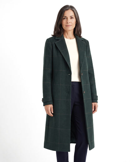 Cappotto lungo donna a quadri sciancrato invernale 1