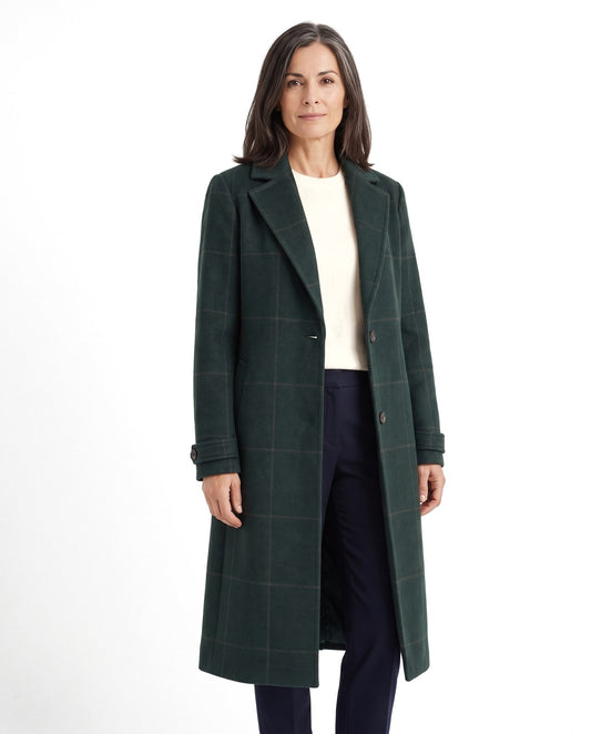 Cappotto lungo donna a quadri sciancrato invernale 1