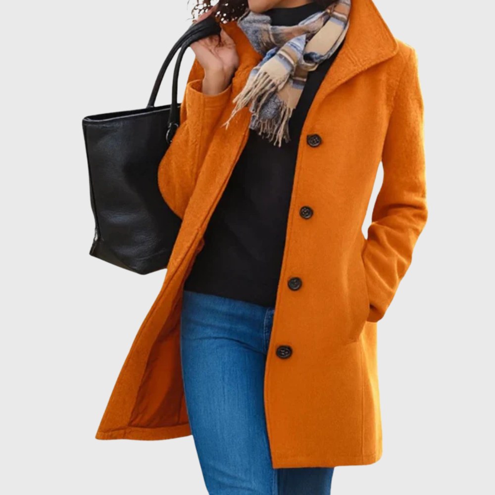 Cappotto lungo donna dal taglio slanciato con tasche 10