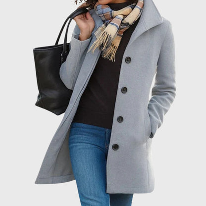 Cappotto lungo donna dal taglio slanciato con tasche 5