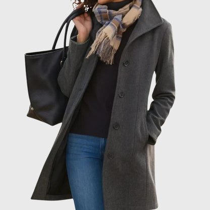 Cappotto lungo donna dal taglio slanciato con tasche 3