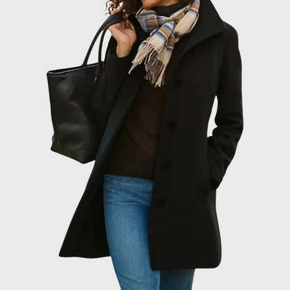 Cappotto lungo donna dal taglio slanciato con tasche 8